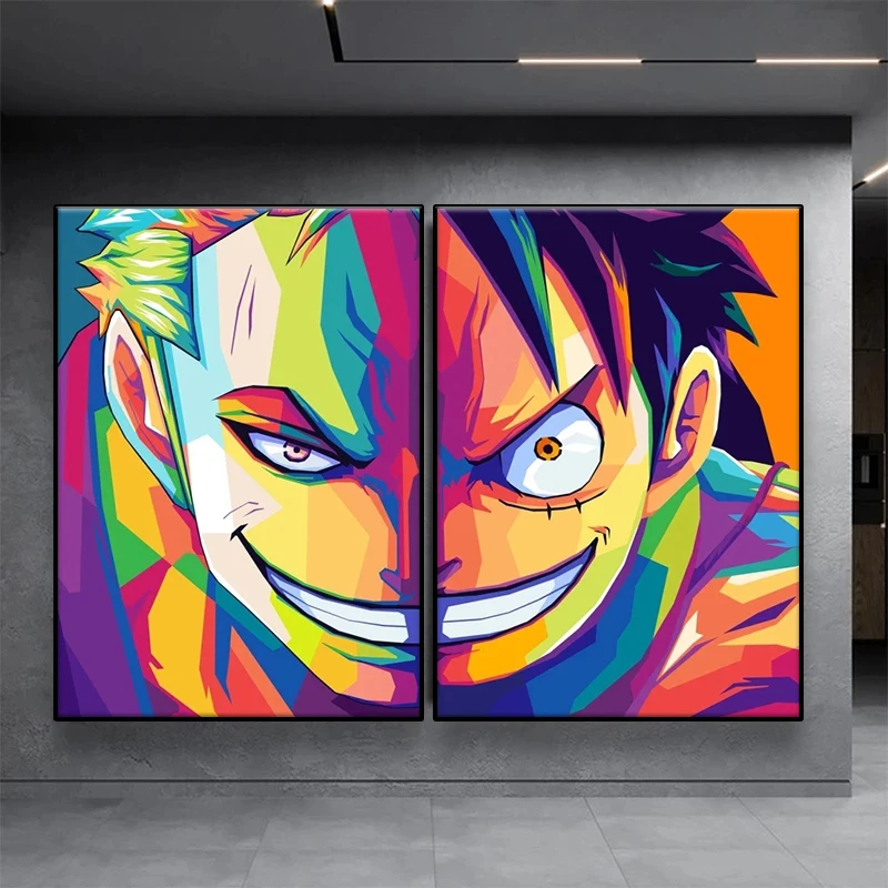 

Classic Anime Watercolor Canvas Painting One Piece Luffy Zorro Character Poster Wall Art Print Mural Pictures Home Decor Cuadros