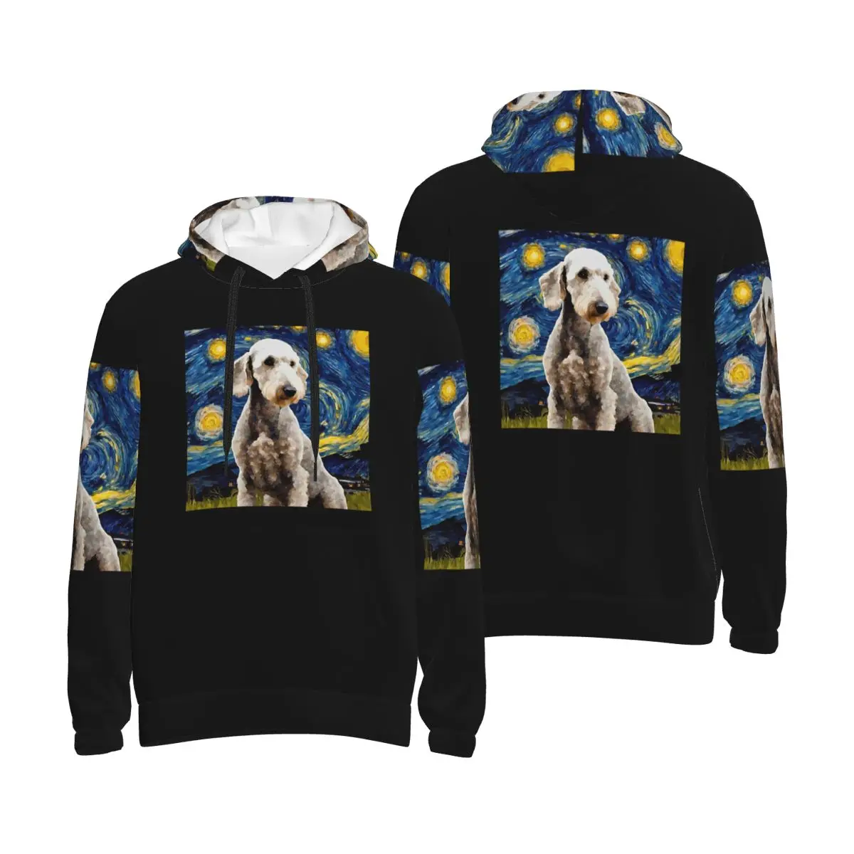 

Ночные толстовки с капюшоном Bedlington Terrier, пуловер в стиле Харадзюку, осень-зима, мужские и женские толстовки, топы с длинными рукавами