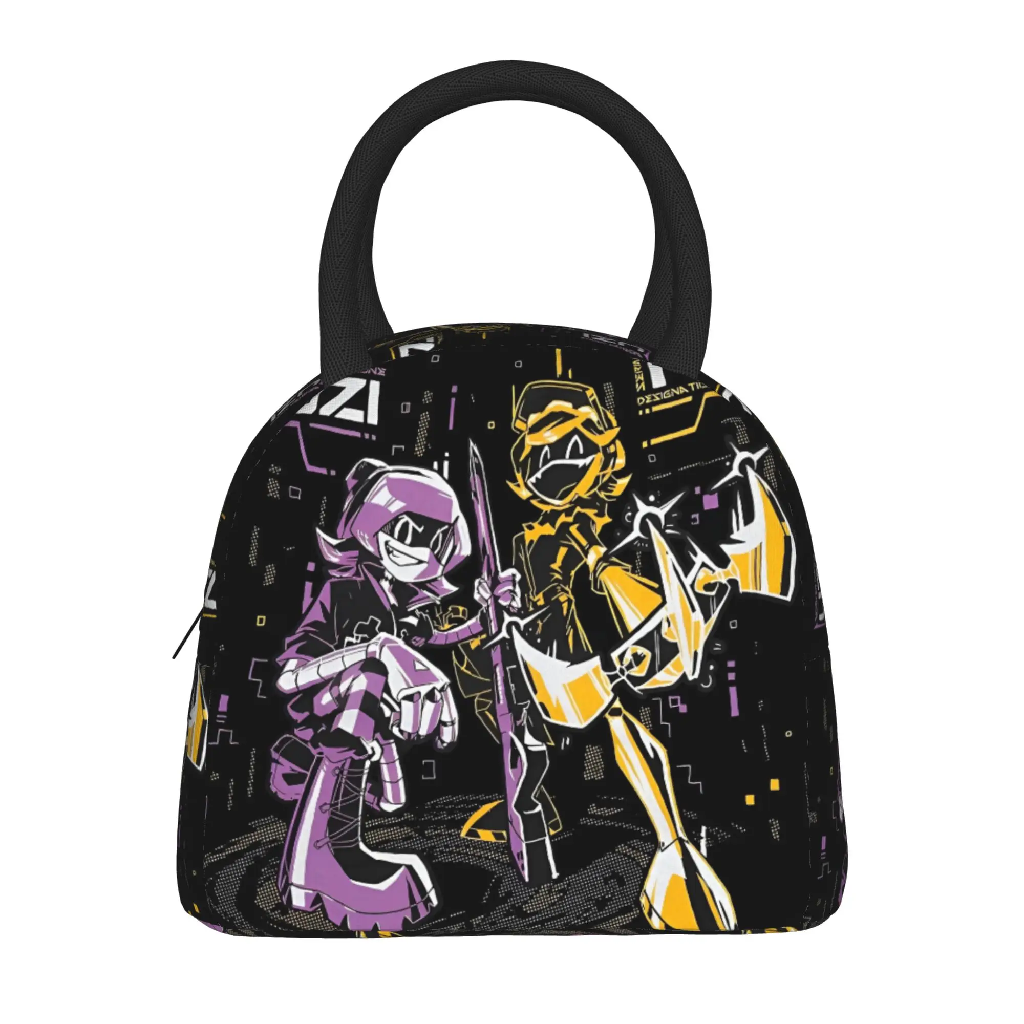 

Murder Drones Lunch Bag Uzi Travel Lunch Box For Girls Casual Print Thermal Tote Handbags Oxford Convenient Cooler Bag