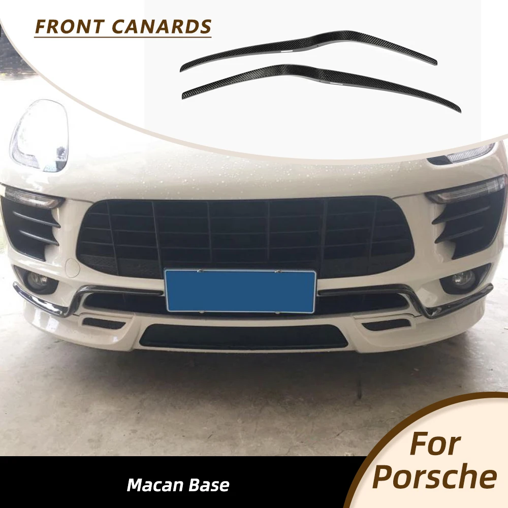 

Car Front Bumper Canards Lip Fenders For Porsche Macan Base Only 2014-2017 Front Air Vents Fins Splitters Body Kits Carbon Fiber