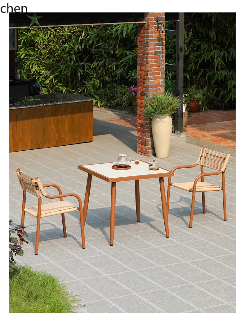 

ZML Outdoor Table and Chairs Courtyard Garden Leisure Outdoor Table and Chairs Outdoor Dining Table and Chairs