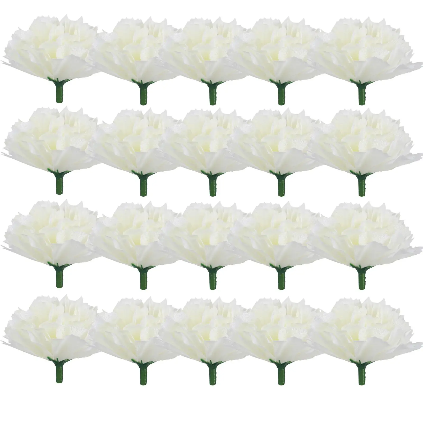 

20 Pcs Fake Flowers Simulation Carnation Wedding Decor Decorations Artificial Mini Beige Bride