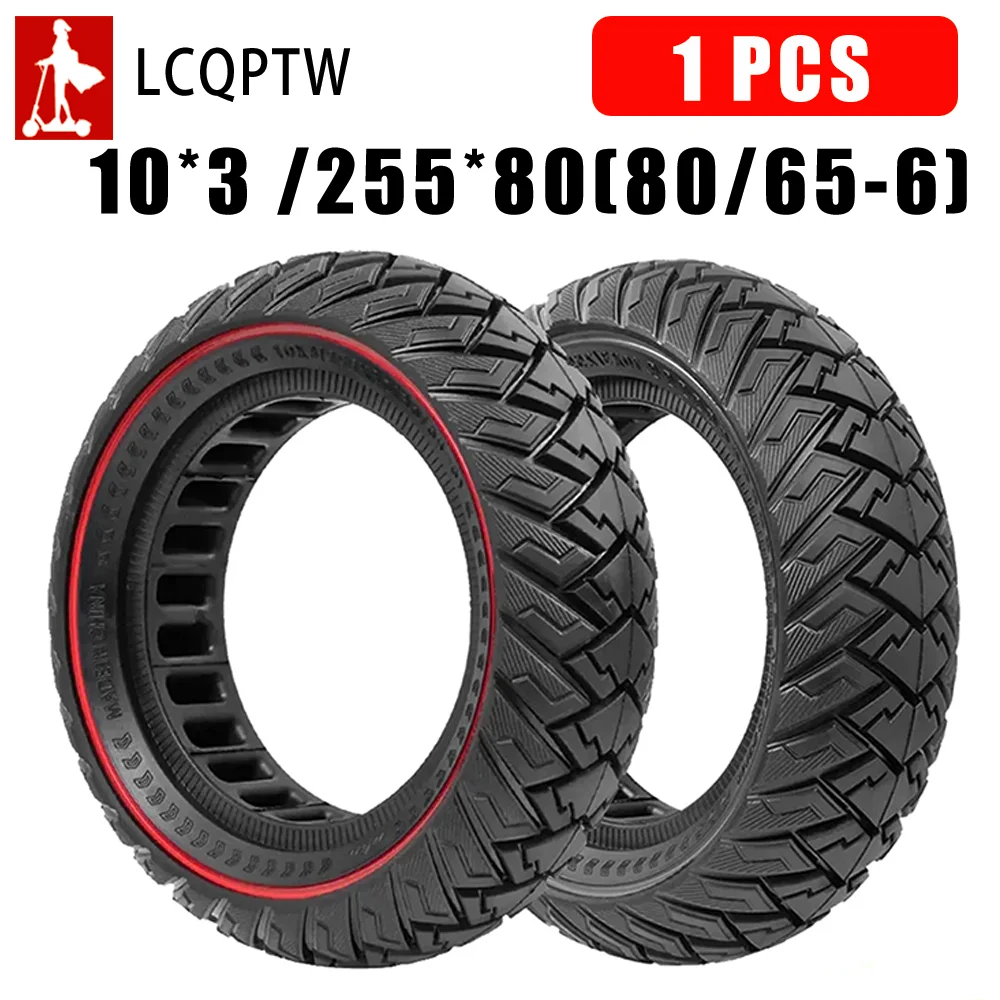 10×3 Off-road Solid Tires 255*80 Anti-slip Explosion-proof Tires 80/65-6 Non-inflatable Inner Honeycomb Tires for KUGOO M4 Pro