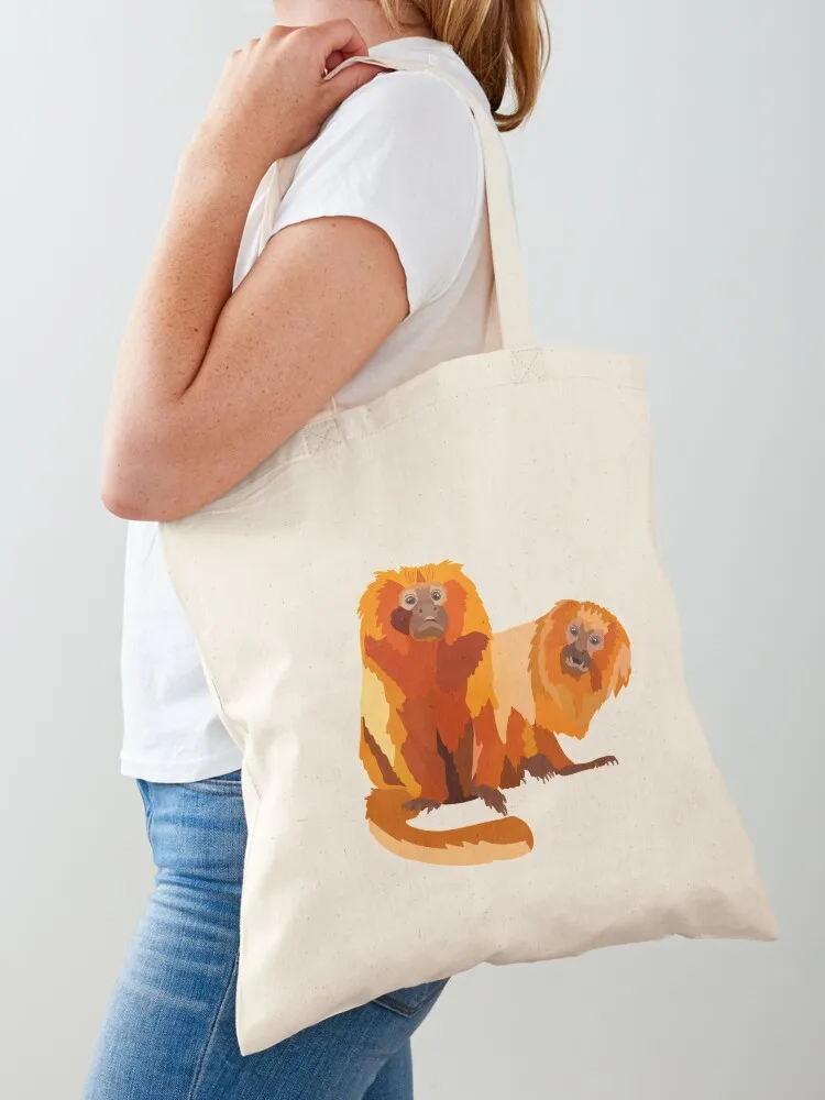 Bolso de mano Golden Lion Tamarin con la inicial G, bolso de compras, bolso universitario personalizado, bolsos para mujer
