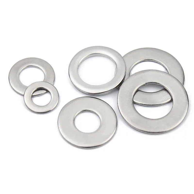 304 Stainless Steel Flat Washer GB97 DIN125 M1.6 M2 M2.5 M3 M3.5 M4 M5 M6 M8 M10 M12 M14 M16 M24 Plain Gasket 2/5/10/50/100pcs
