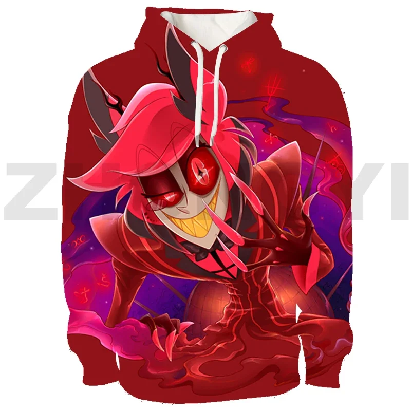 3D Hazbin Anime Hoodie Daily Lounge Wear Fashion Couple Clothes Hotel Sweatshirt Women Loose Pullovers Cosplay Costume Sudaderas