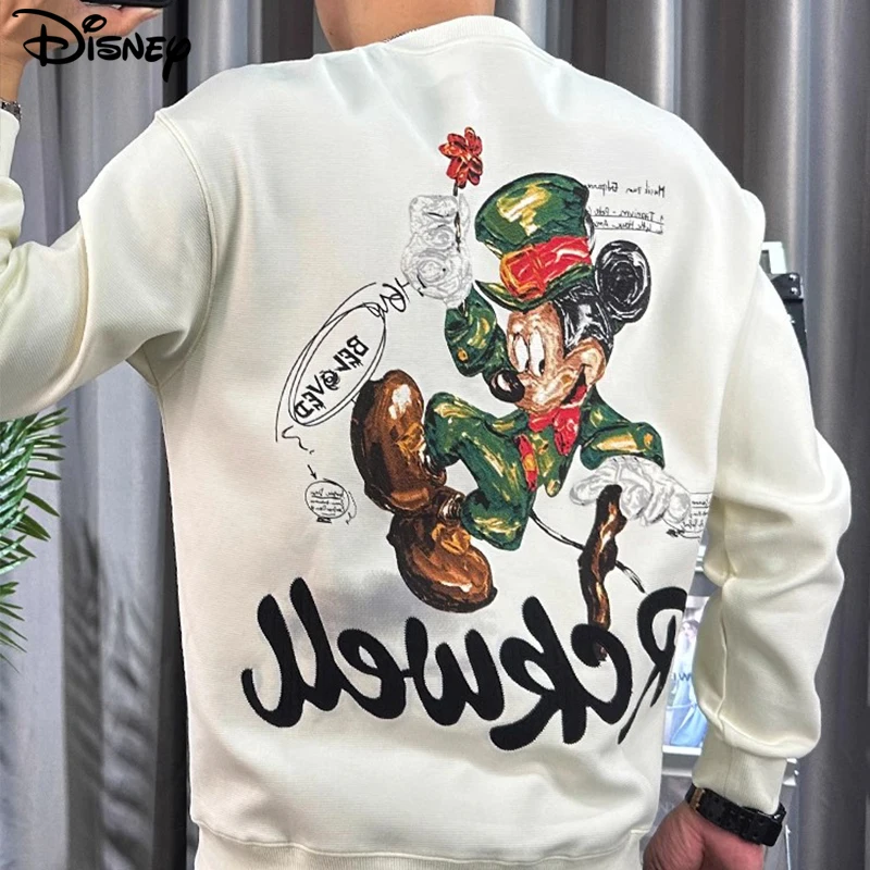 Disney 2022 New Arrival Fashion Autumn Cotton Loose O-neck Casual Cartoon Mickey Mouse Donald Duck Print Long Sleeve Sweatshirt