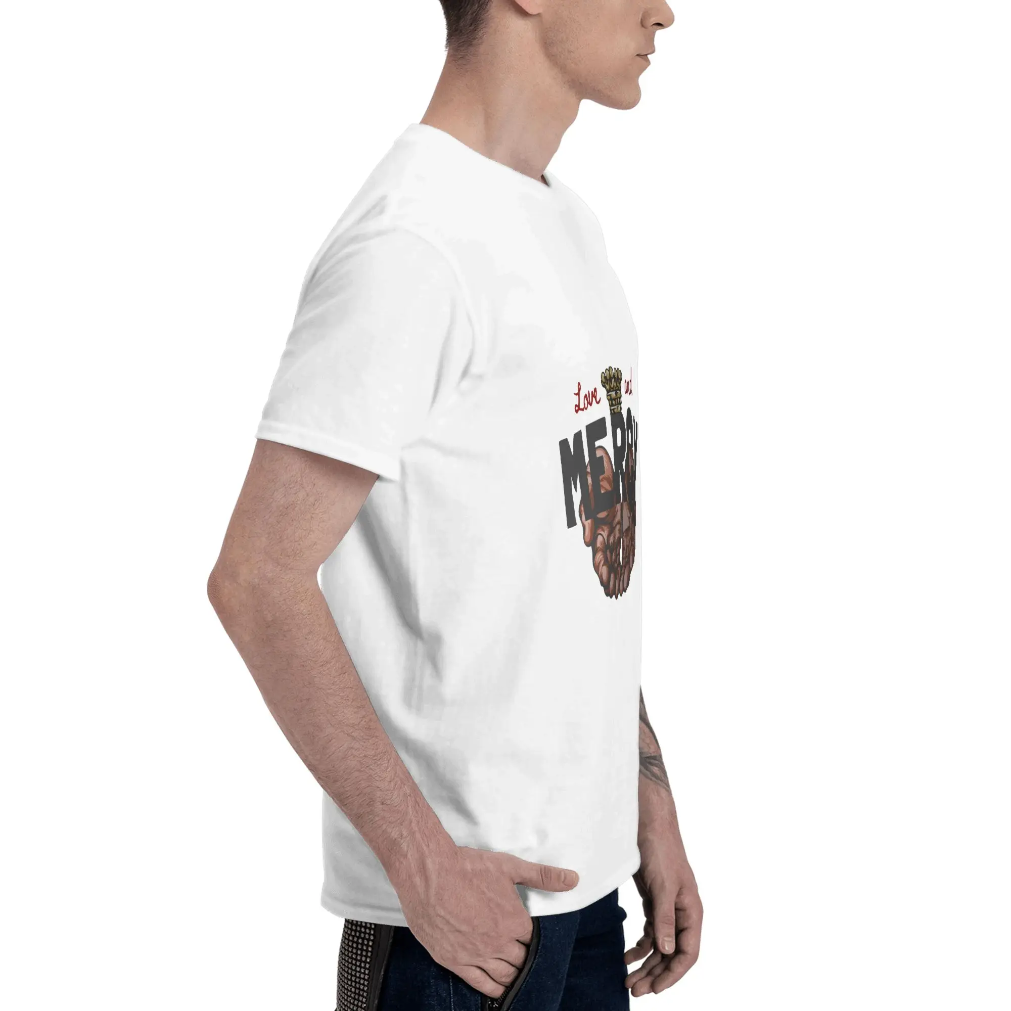 Love And Mercy Fists Art Print Grapic  Men's T-Shirt Clothes  Tee Shirt Short  Summer Casual Trendy