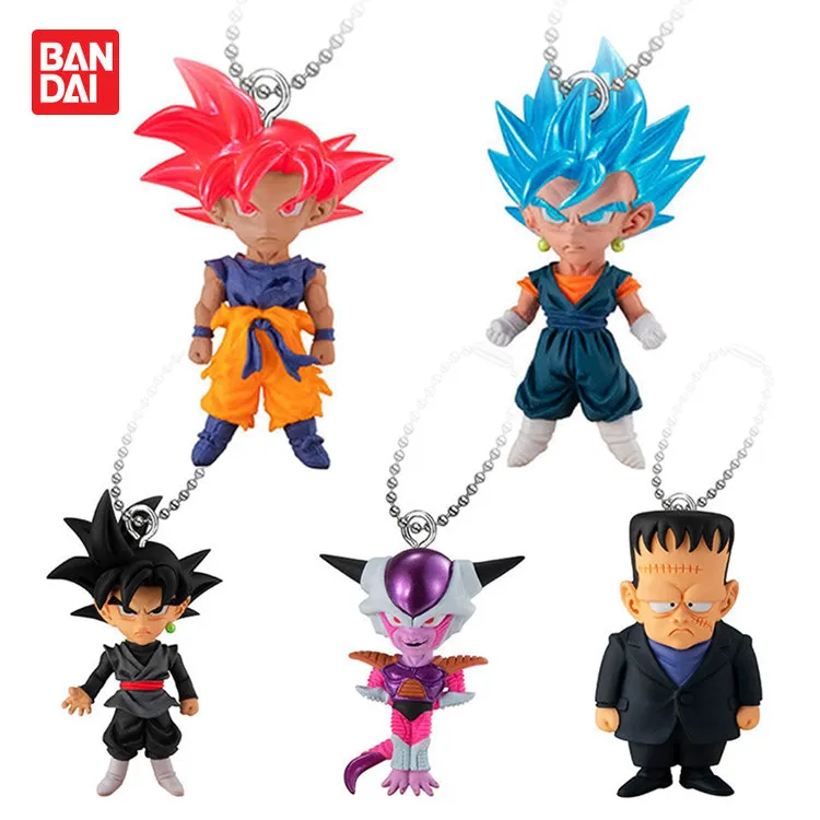 Set Completo de Llaveros Gashapon de Dragon Ball Z de Bandai, Colección de Figuras Colgantes de Super Saiyan God Goku, Dr. Gero y Goku Black