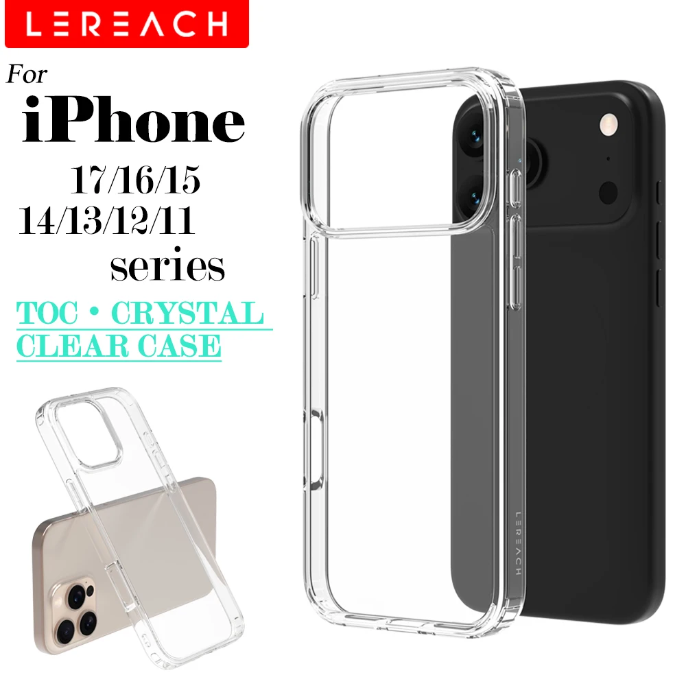 Lereach für iPhone 17/16/15/14/13/12/11/Xs Pro Max/Plus/Mini/Air Handyhülle TPU+Acryl Stoßfeste Schutzhülle Transparente Abdeckung