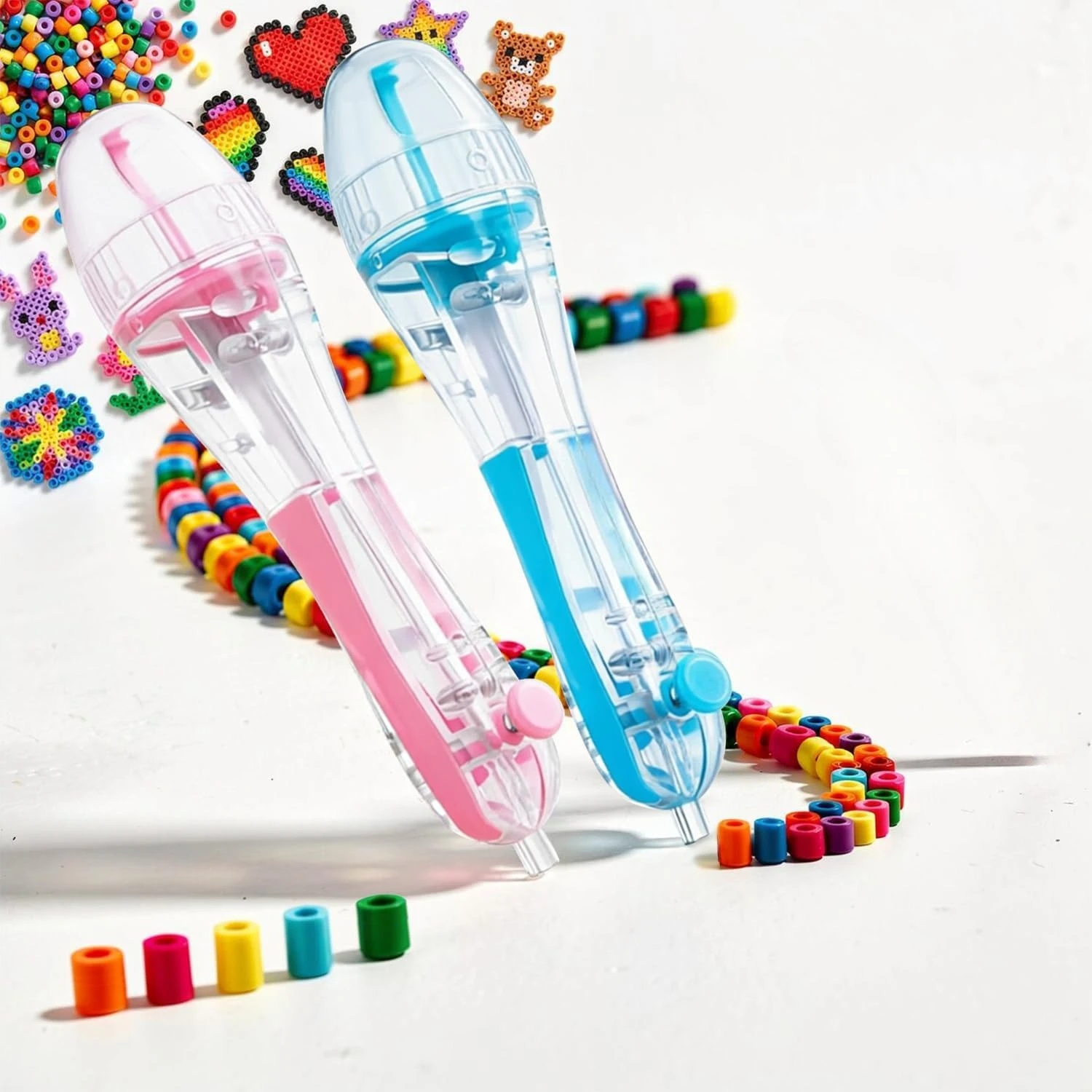 Lot de 2 stylos applicateurs pour perles de 2,6 mm, distributeur transparent, compartiment à grande capacité, pour un travail manuel précis et rapide.