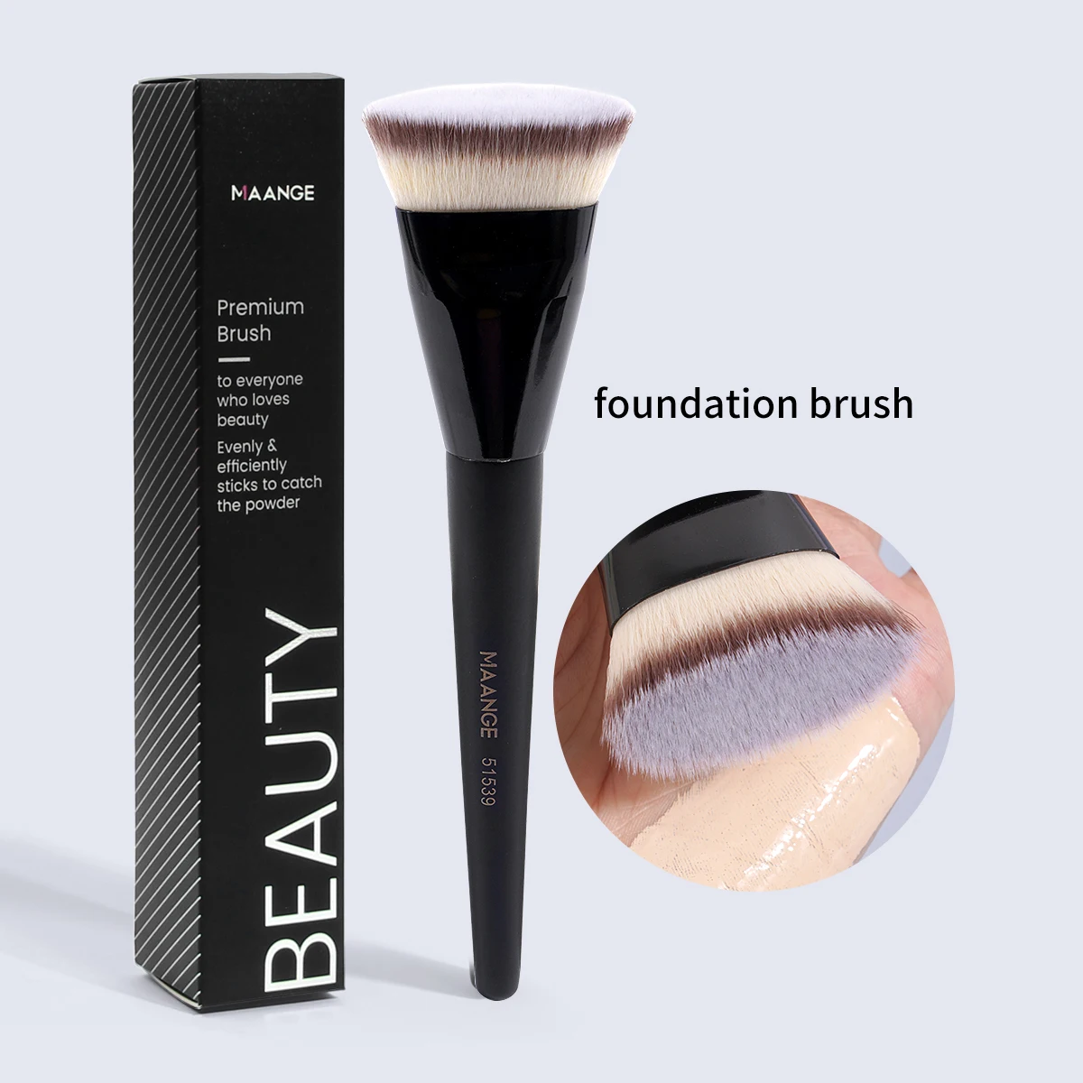 MAANGE 1/2PCS Flat Top Foundation Makeup Brush for Liquid Blending Powder Blush Brush Soft Brtisle Portable Cosmetic Makeup Tool