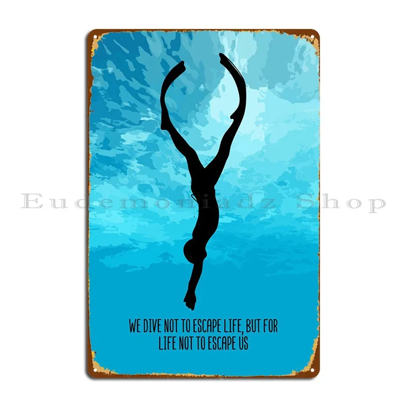 Scuba Diving Wall Art Deco Metal Sign Retro Kitchen Classic Wall Decor Customized Tin Sign Poster