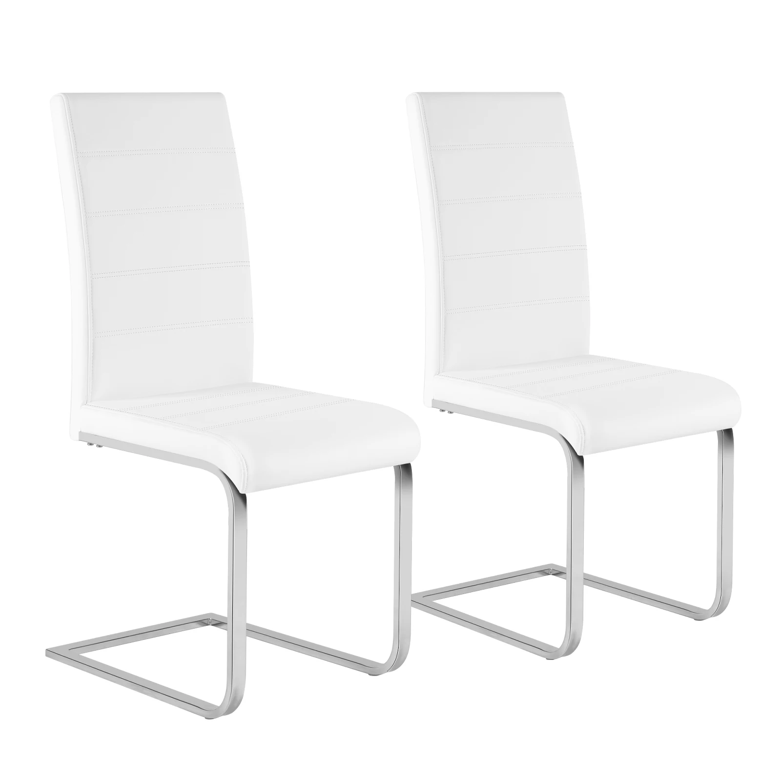 2PCS/SET Dining Chair Ergonomic Chair Padded Sled Base High Back Cantilever Chair for Kitchen Living Room Office Balcony