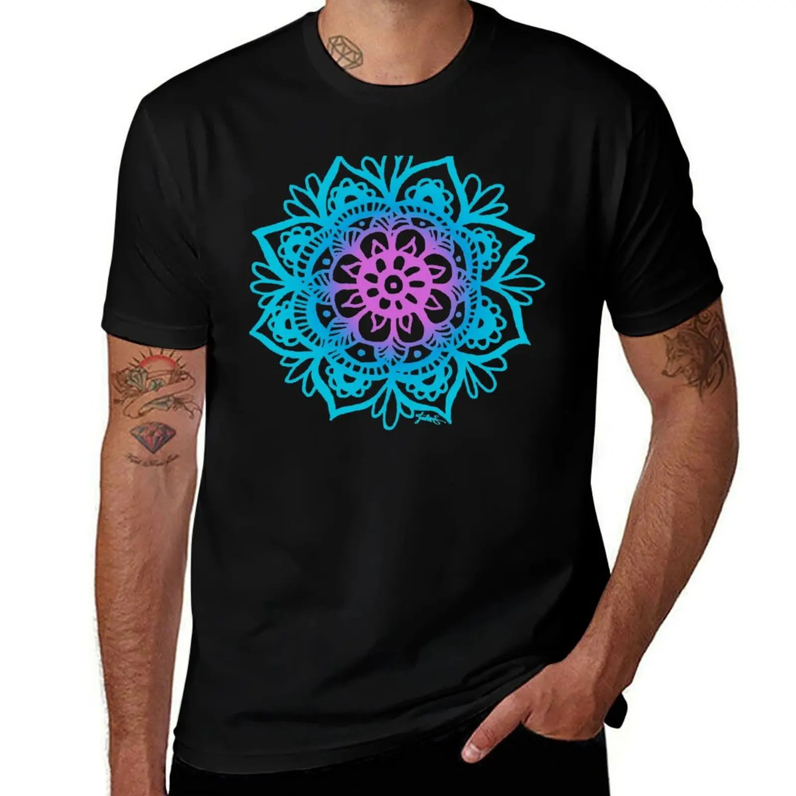 Pastel Vibes Mandala T-Shirt Fashion Graphic Tee for Men
