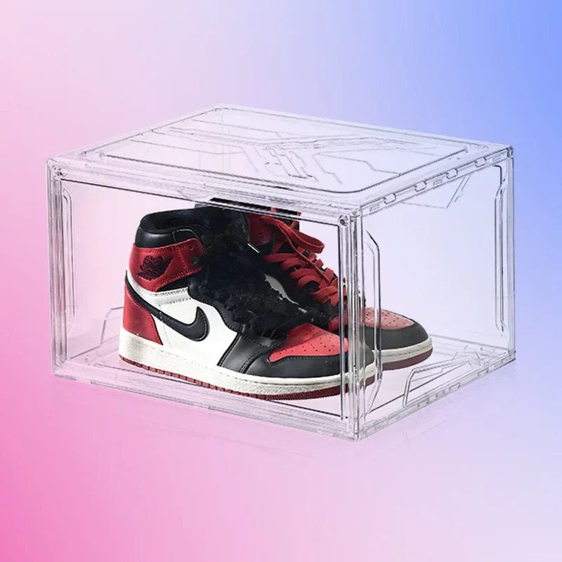 

Large Assembled Side-opening Shoe Box, Fully Transparent, Can Hold Sports Shoes, Can Be Folded and Freely Stacked for Storage