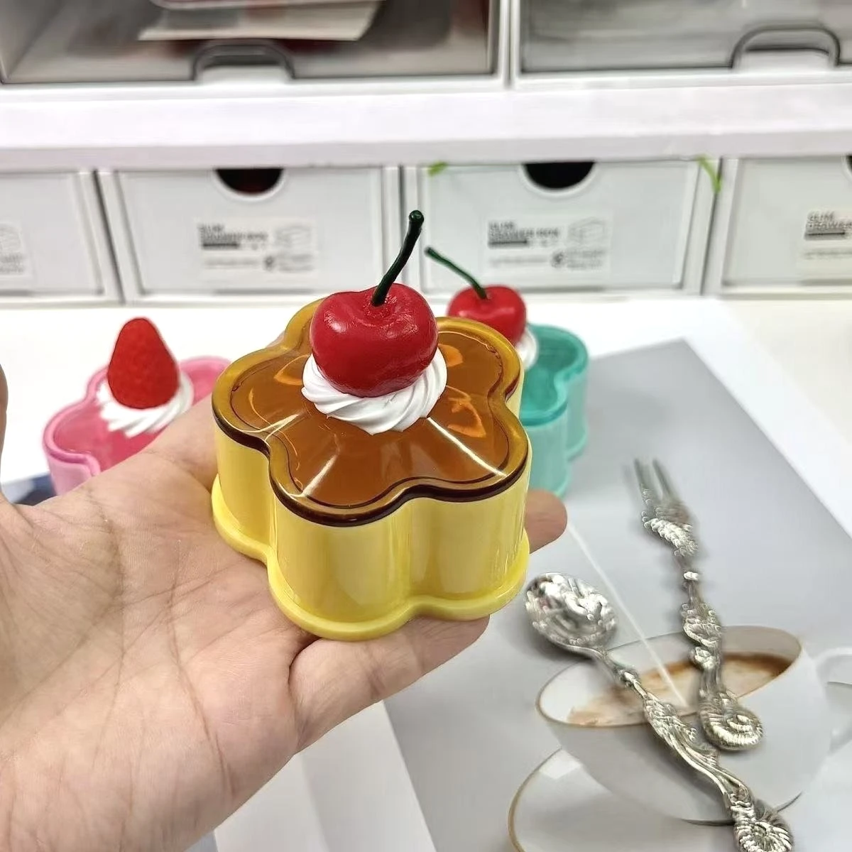 Ins Style Japanese Ancient Storage Box Ornaments Jar Finished Desktop Storage Box Cute Pudding Storage Pot Desktop Ornaments