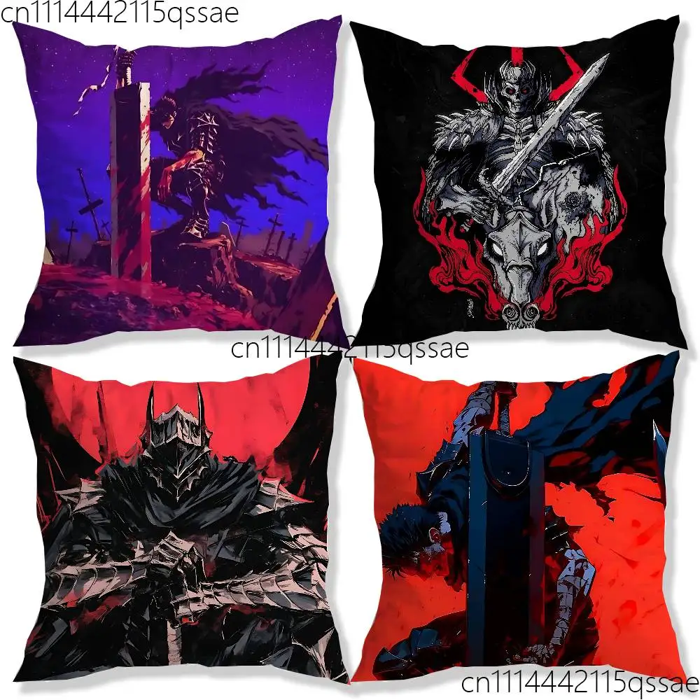 B-Berserk Japanese Anime Pillow case Printed Polyester Throw Pillow Cover Decorative Sofa Cushion Pillowslip Home Decor