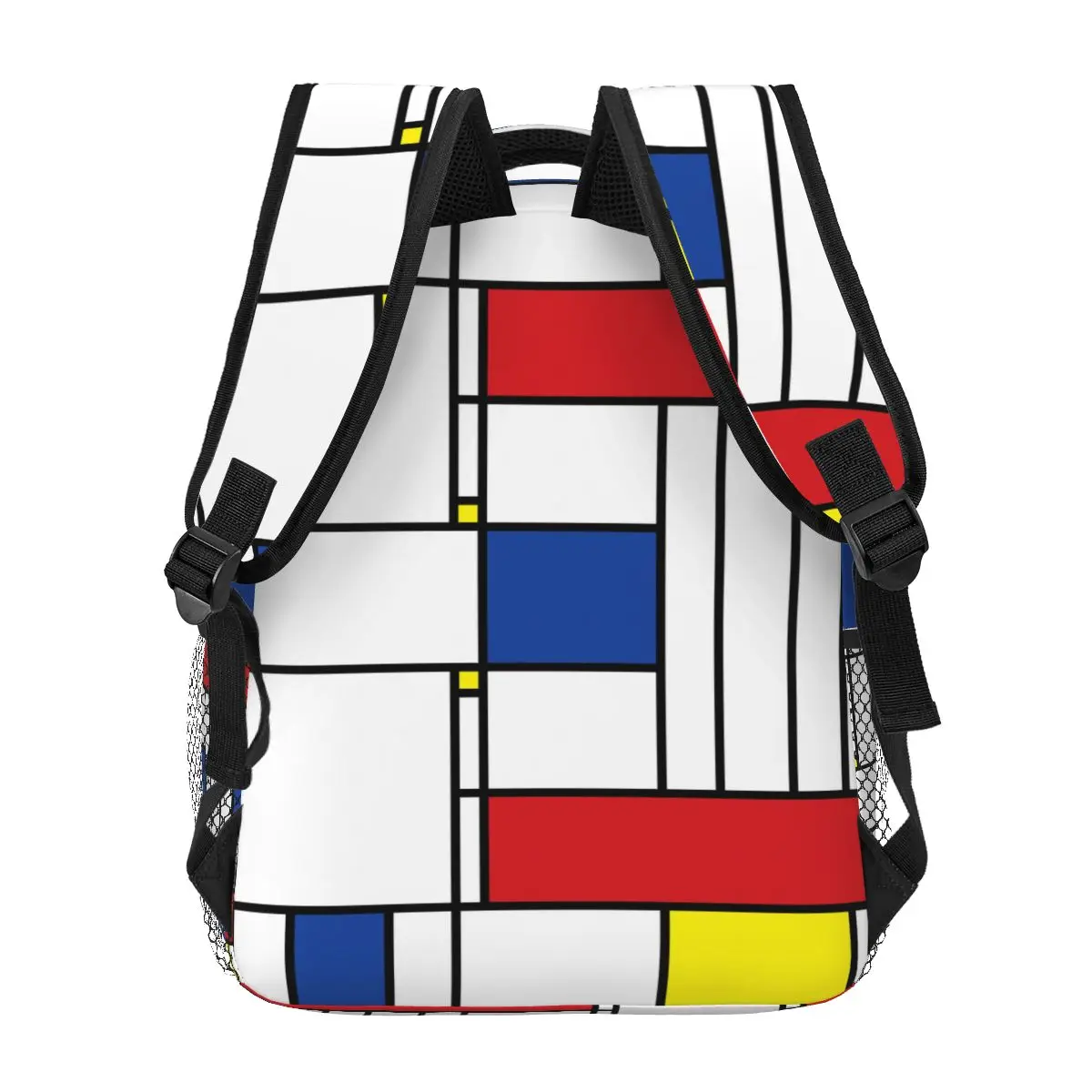 Mondrian Minimalist de Stijl เป้สะพายหลังศิลปะสมัยใหม่กระเป๋าหนังสือเด็กหญิงเด็กชายนักเรียนกระเป๋านักเรียนลายการ์ตูนกระเป๋าเป้ใส่แล็ปท็อปกระเป๋าสะพายไหล่