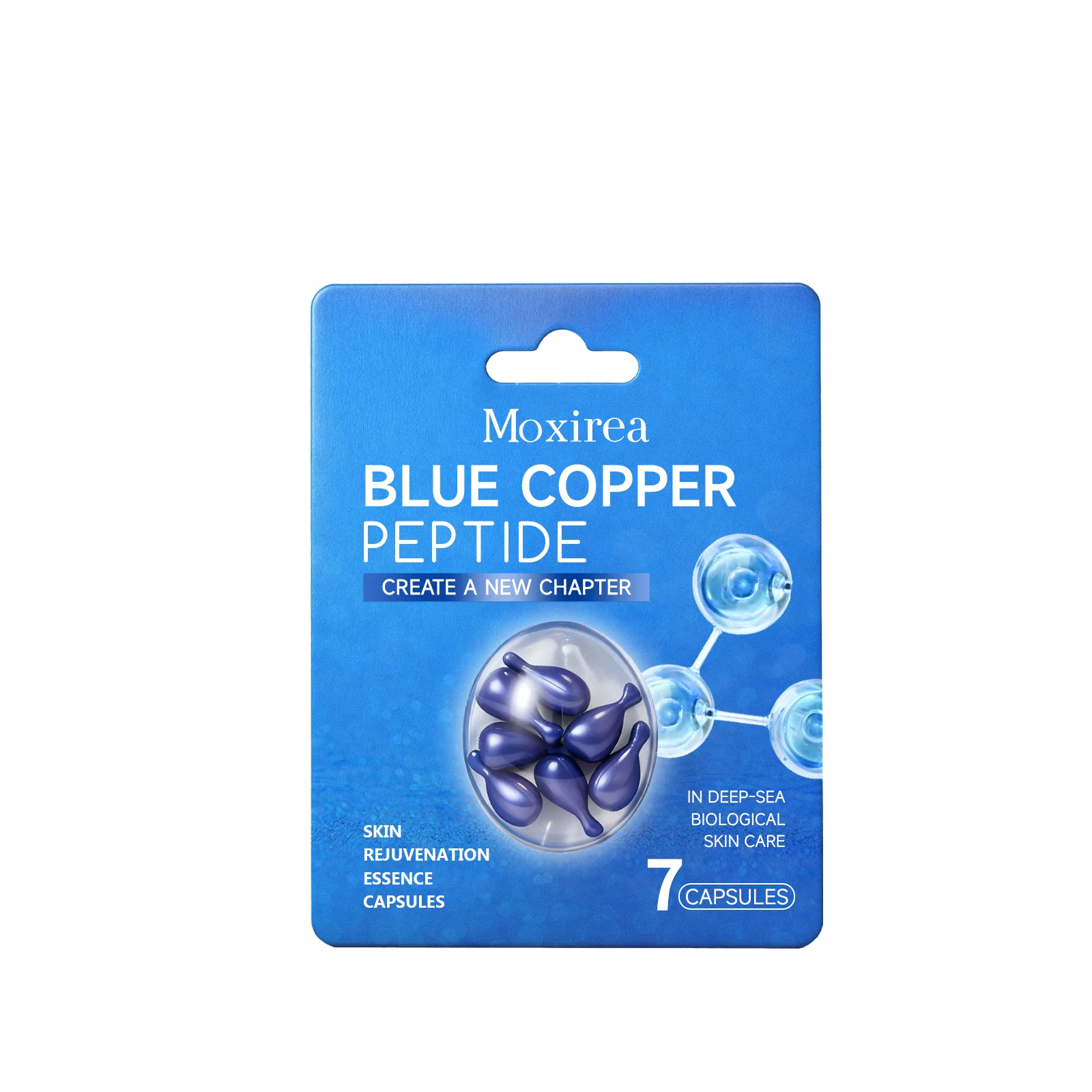 Blue Copper Peptide Capsules Improve Dryness Enhance Skin Radiance Long-Lasting Moisturizing Lighten Spots Facial Care Essence