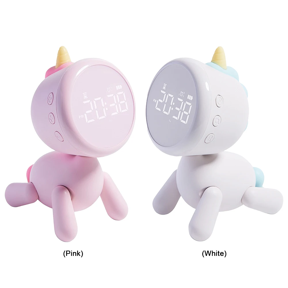 LED Children Alarm Clock Cute LED Unicorn Alarm Clock Night Lamp 1200mAh Unicorn Wake Up Light Kawaii Children Day Birthday Gift