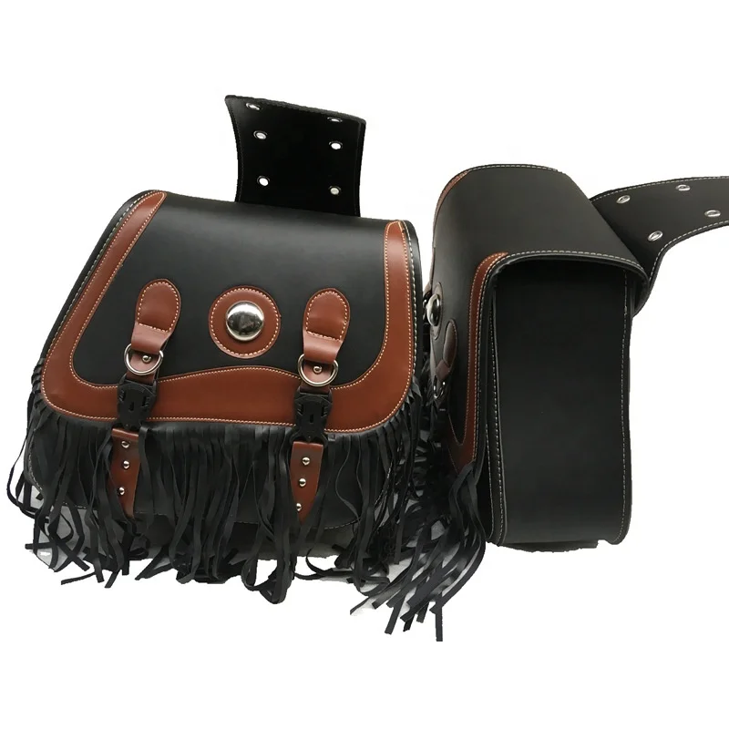 Motorcycle Accessory Motorbike Saddle Bag PU Leather Vintage Fashion Side Bag Wear-resisting