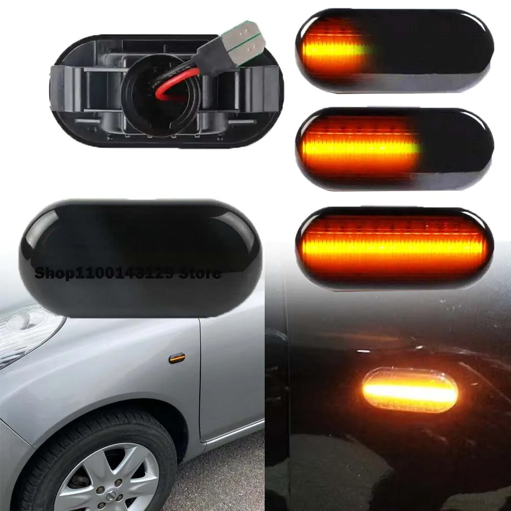 Car Side Marker Light Dynamic LED Turn Signal Lamp For Nissan Tiida C11 Note E11 NE11 Micra K12 NP300 Navara D40 Qashqai J10