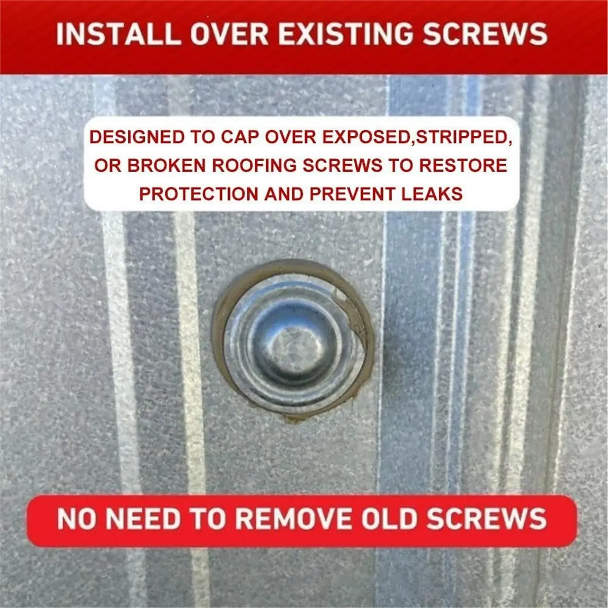 Roof Caps, Rustproof & Waterproof Roofing ScrewCaps, Seal over Existing Screws Heads to Prevent Leaks 100pcs