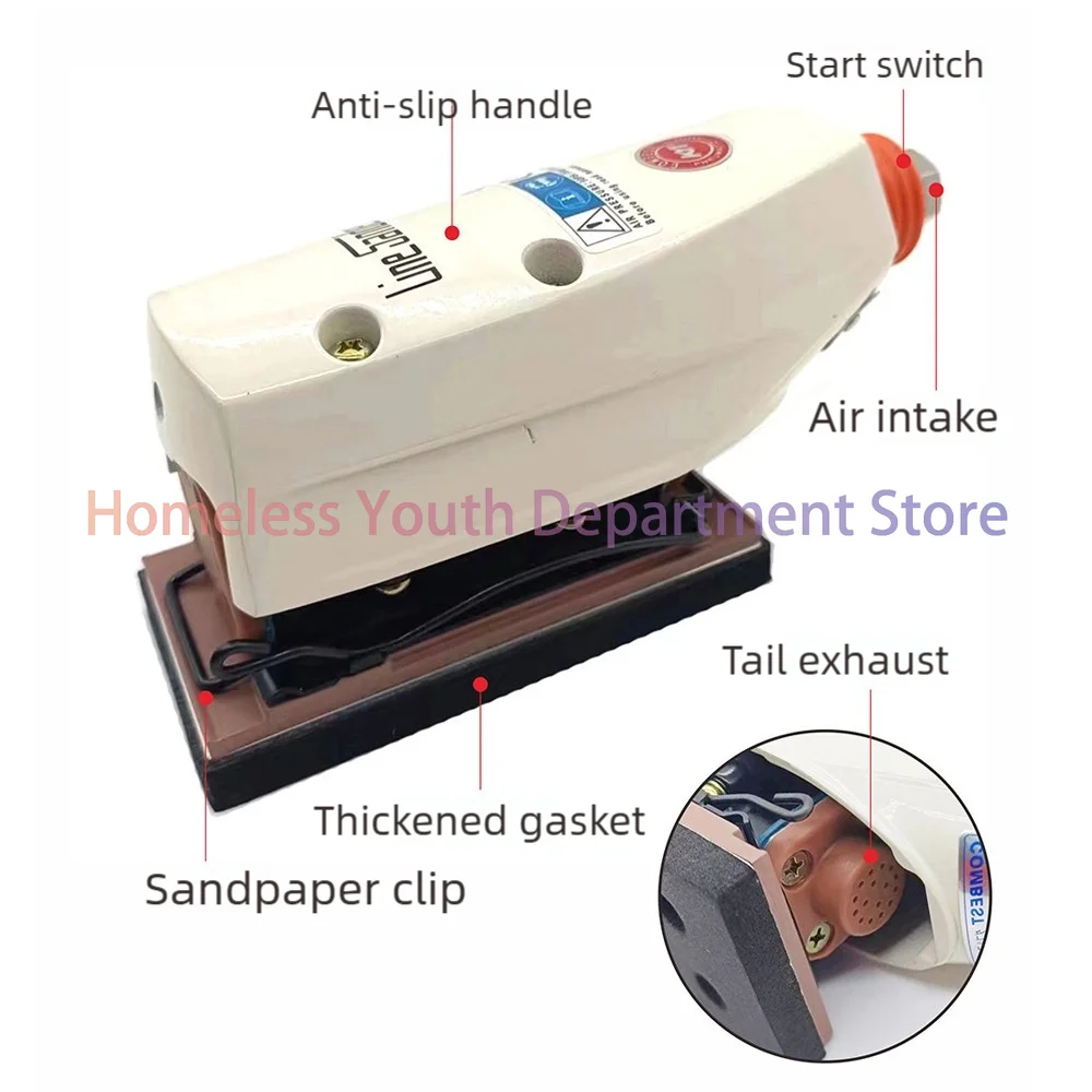 Multifunctional Pneumatic Orbital Sandpaper Machine Wire Drawing Machine Reciprocating Special-shaped Grinding Machine with Pads