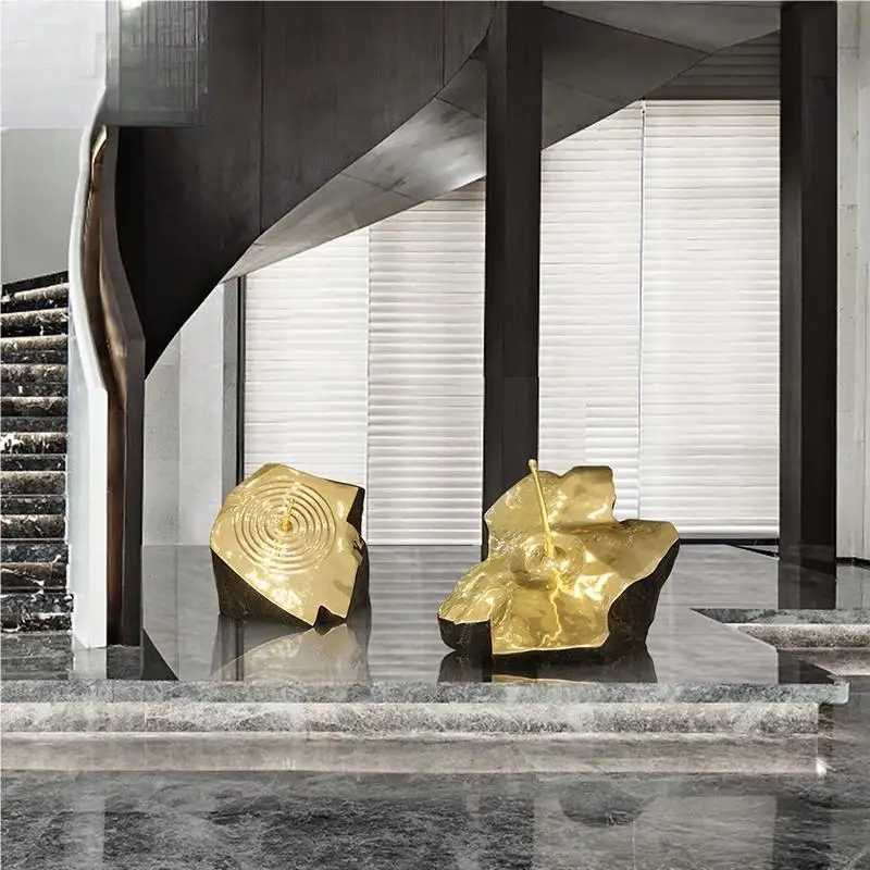 Sales office Stairwell abstract water-shaped stone sculpture soft decoration hotel lobby floor-to-ceiling art installation