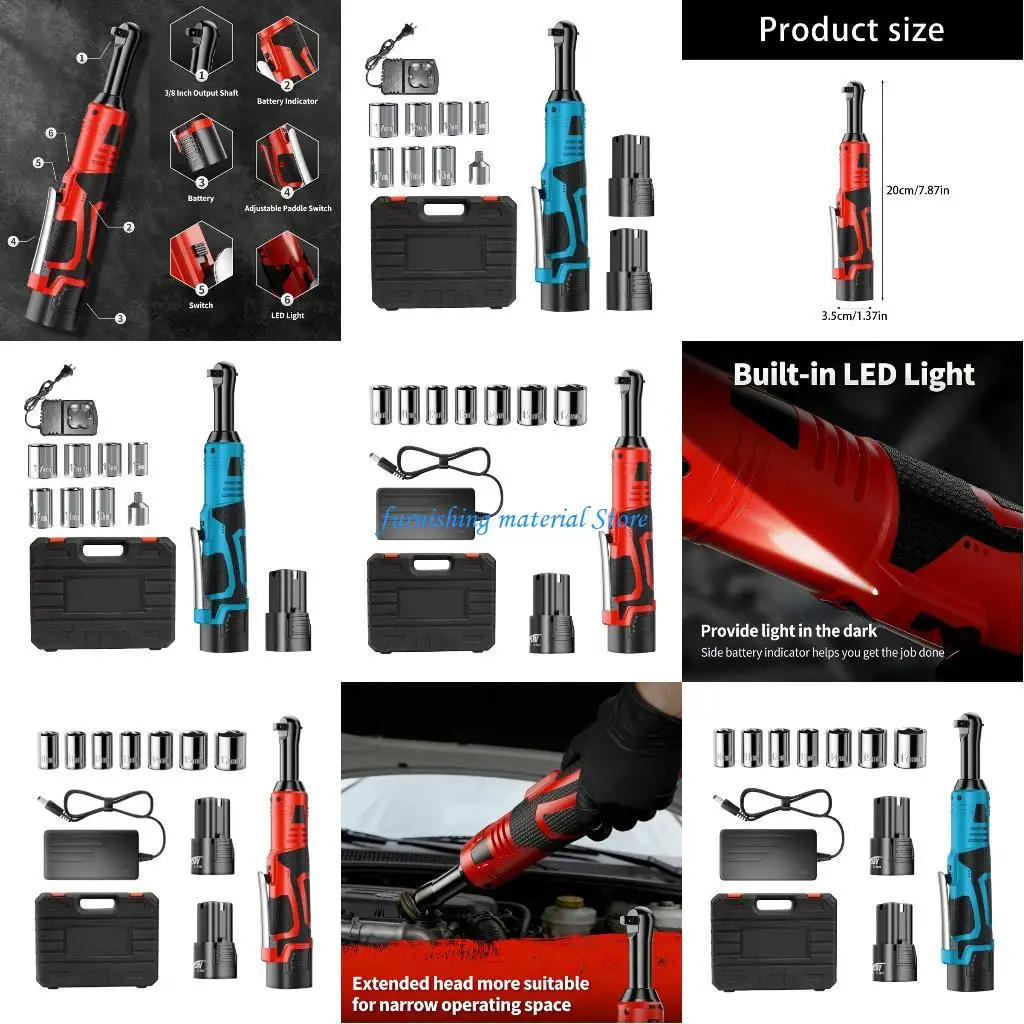 

Y5GD Cordless Electric Ratchet Wrench for Tight Space 90 Degree Adjustable Torques