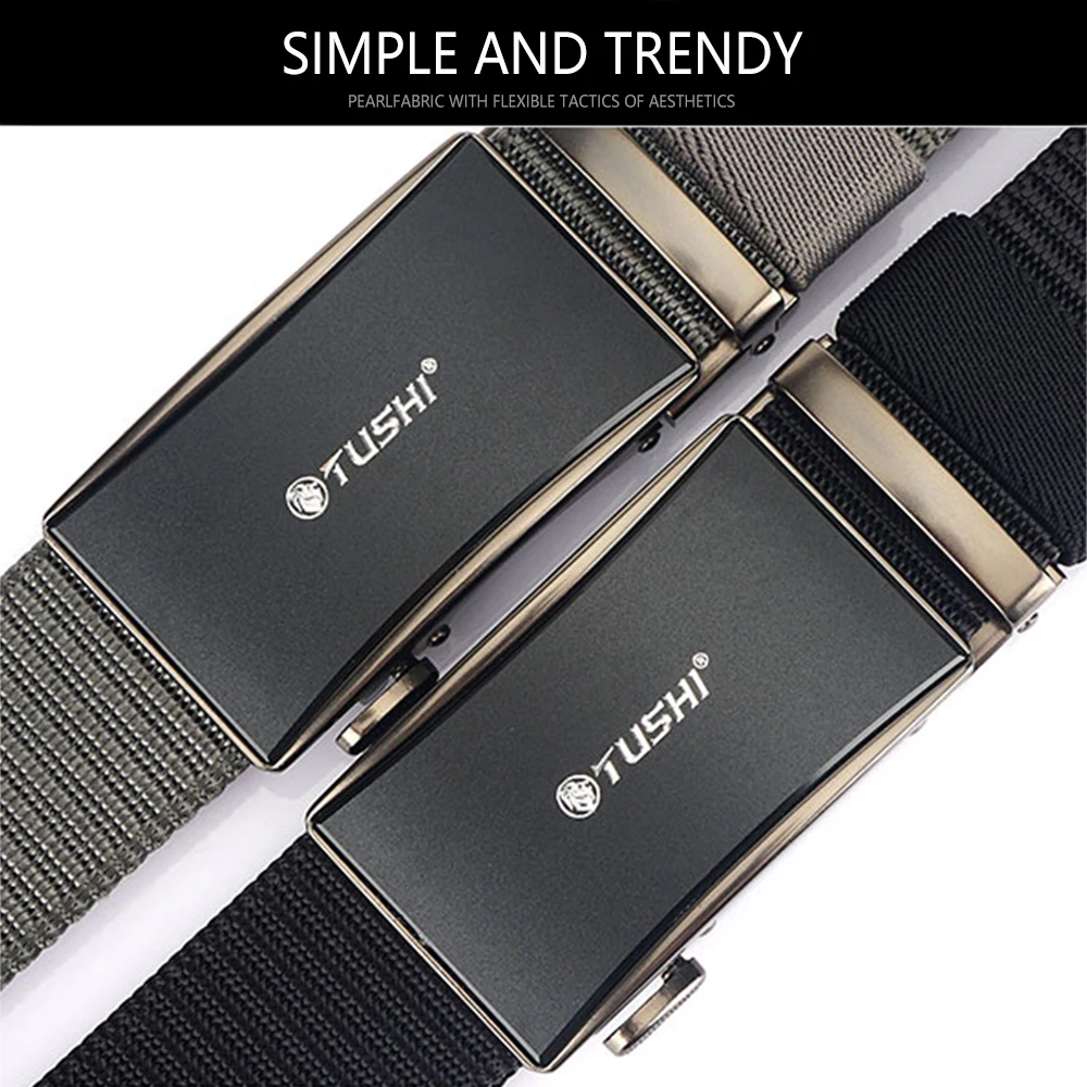 TUSHI Men Belt Outdoor Hunting Tactical Belt Multi-Function automatic Buckle Nylon Belt High Quality Marine Corps Canvas Belt