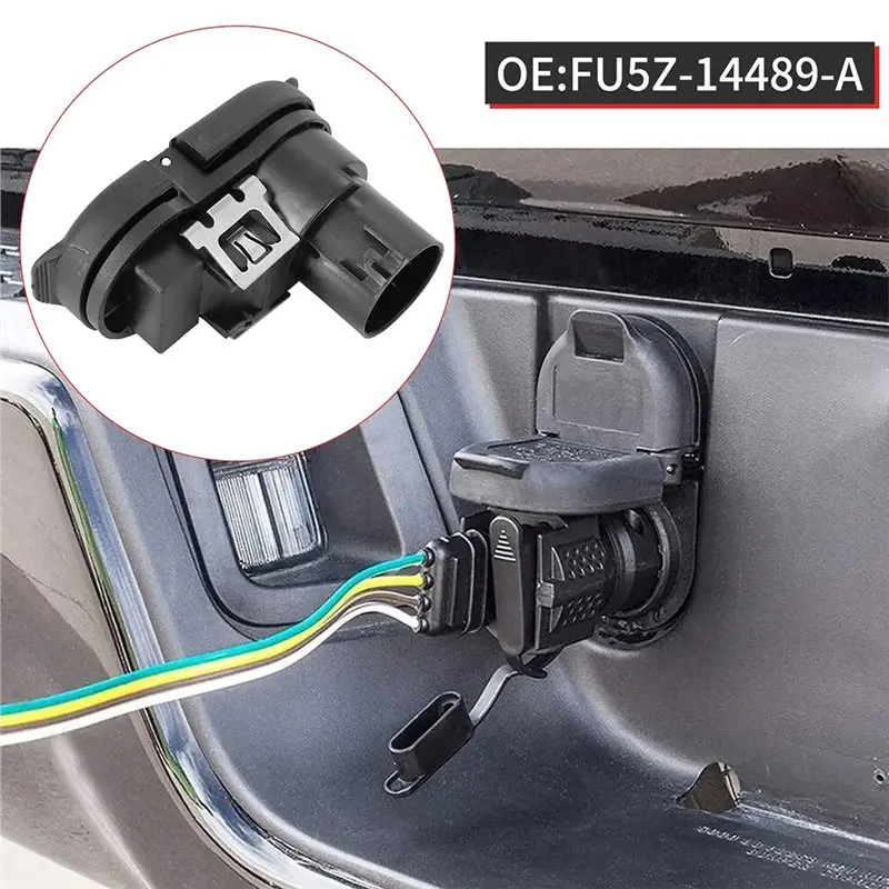 AASS-Trailer Brake Harness 7-Pin Round/4-Pin Flat Plug Connectors FU5Z-14489-A For Ford F150 F250 F350 2015-2023 Towing Systems