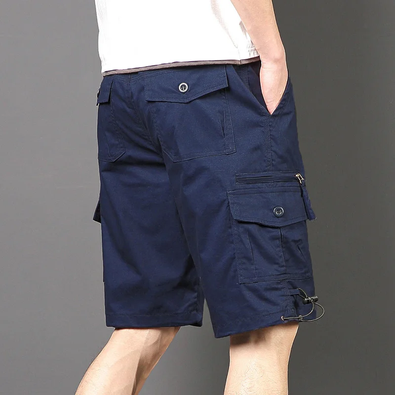 

New Casual Men's Cargo Shorts Lightweight with Multiple Pockets for Summer Beach Fun Mid-Length Fashionable and Cool Attire