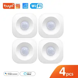 Tuya WIFI PIR 모션 센서 감지기, 움직임 경보, 스마트 라이프 앱, 무선 홈 자동화 시스템, Alexa Routine 세트와 함께 작동