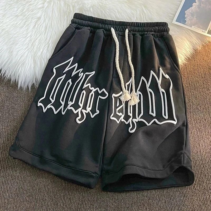 MEXZT Y2K Streetwear Shorts Women Harajuku Letter Print Oversize Sports Shorts Couple Bf Hip Hop Casual Basketball Short Pants