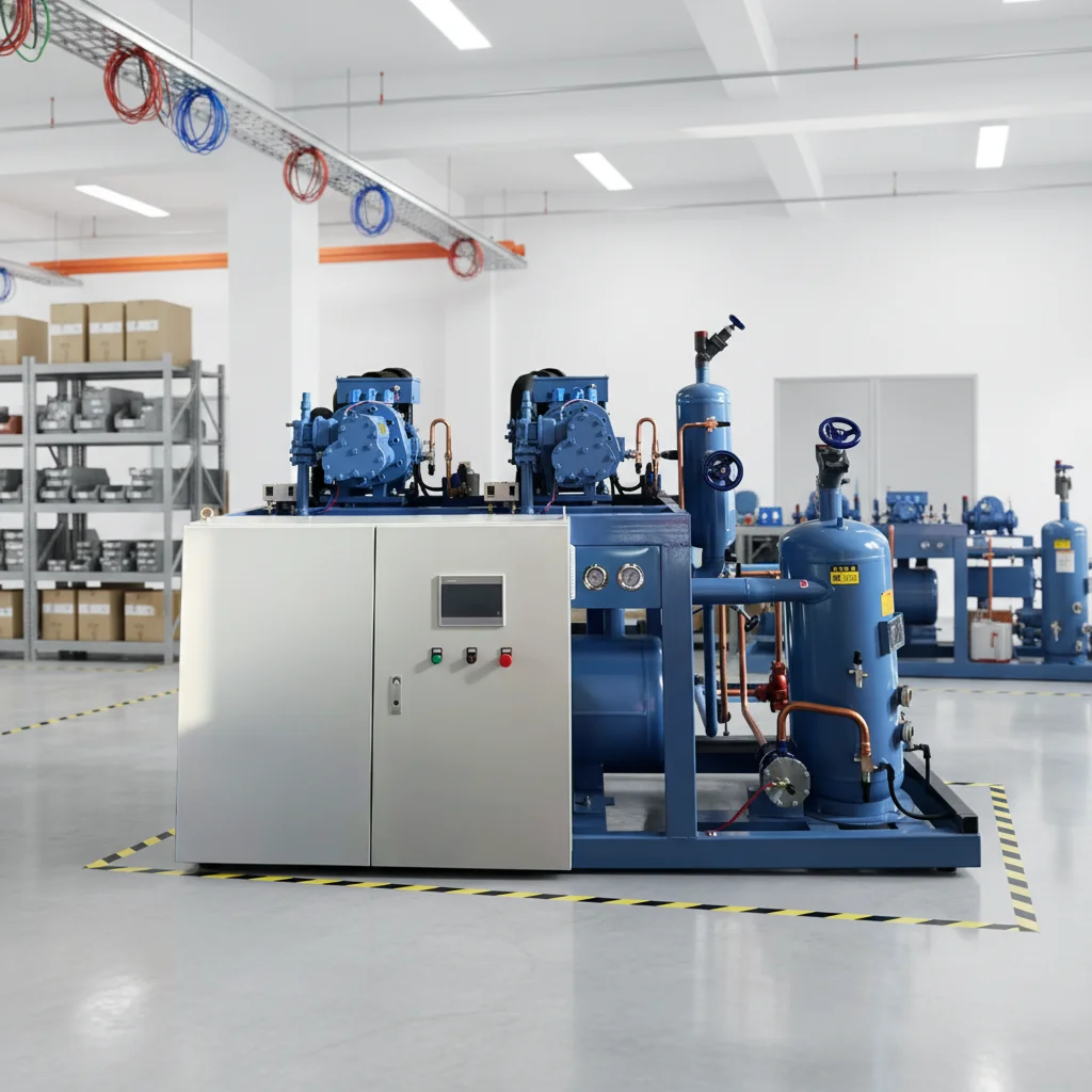OEM HP Heat Exchange Condensing Unit Motor Screw Compressor for Frozen Refrigeration Energy Saving -20C 8C Cooling System