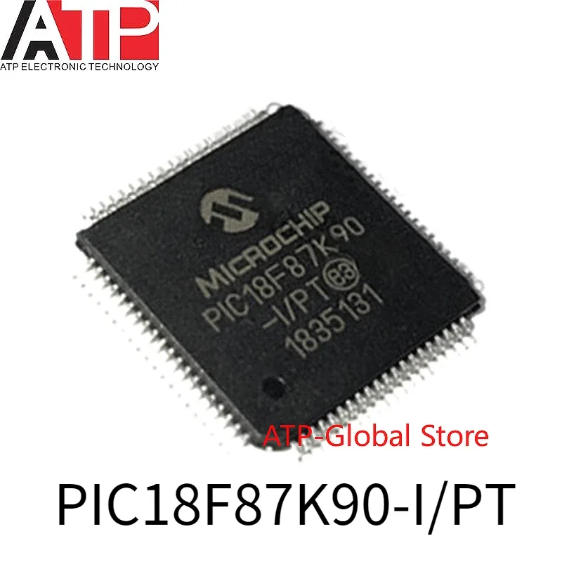 

10 Pieces New Original PIC18F87K90-I/PT TQFP-80 PIC18F87K90 Microcontroller Chip IC MCU 8BIT 128KB FLASH 80TQFP