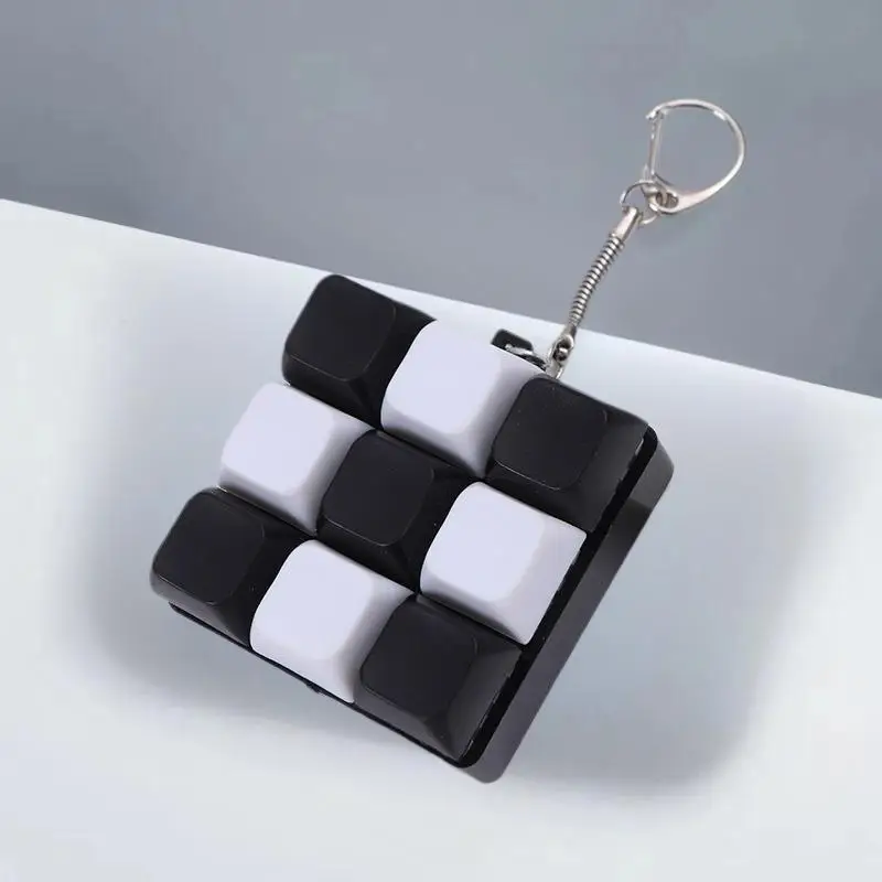 Button Keycap  Keychain 9 Keys Keyboard Decompression Toys DIY Keyboard Keychain Toys For Adult Gifts To Relief Pass TimeHotsale