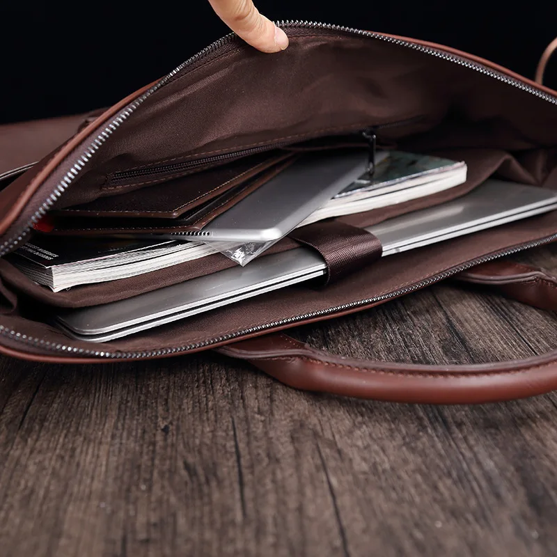 Borsa a mano da uomo casual in pelle pu valigetta da lavoro retrò borsa a tracolla per computer da lavoro multifunzione da uomo da 15,6 pollici