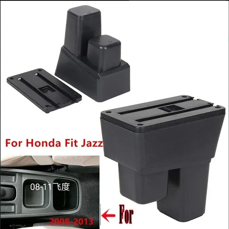 New luxury For Honda Jazz Armrest For Honda Fit Jazz 2 Car Armrest Box 2008 - 2013 Arm Storage Box car Accessories