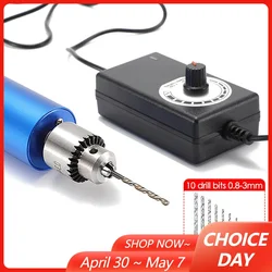 Electric Mini Hand Drill 385 Motor Brushless Variable Speed Electric Rotary Tool Powerful Cutting Polishing Grinder Engraver