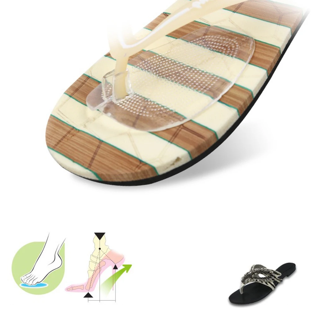 

2 Pairs Gel Pads Cuttable Insoles for Women Sandals Slippers Forefoot Inserts Soft Breathable Non Slip Reusable Thin Long Term