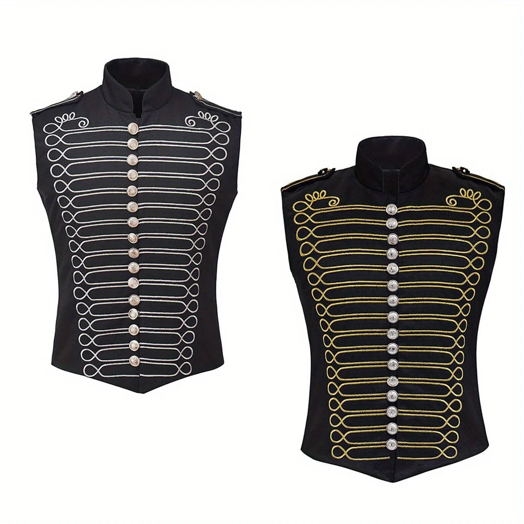 

Halloween Medieval Men's Vintage Gothic Steam Drummer Suit Punk Vest Men's Stage Show Cosplay Suit