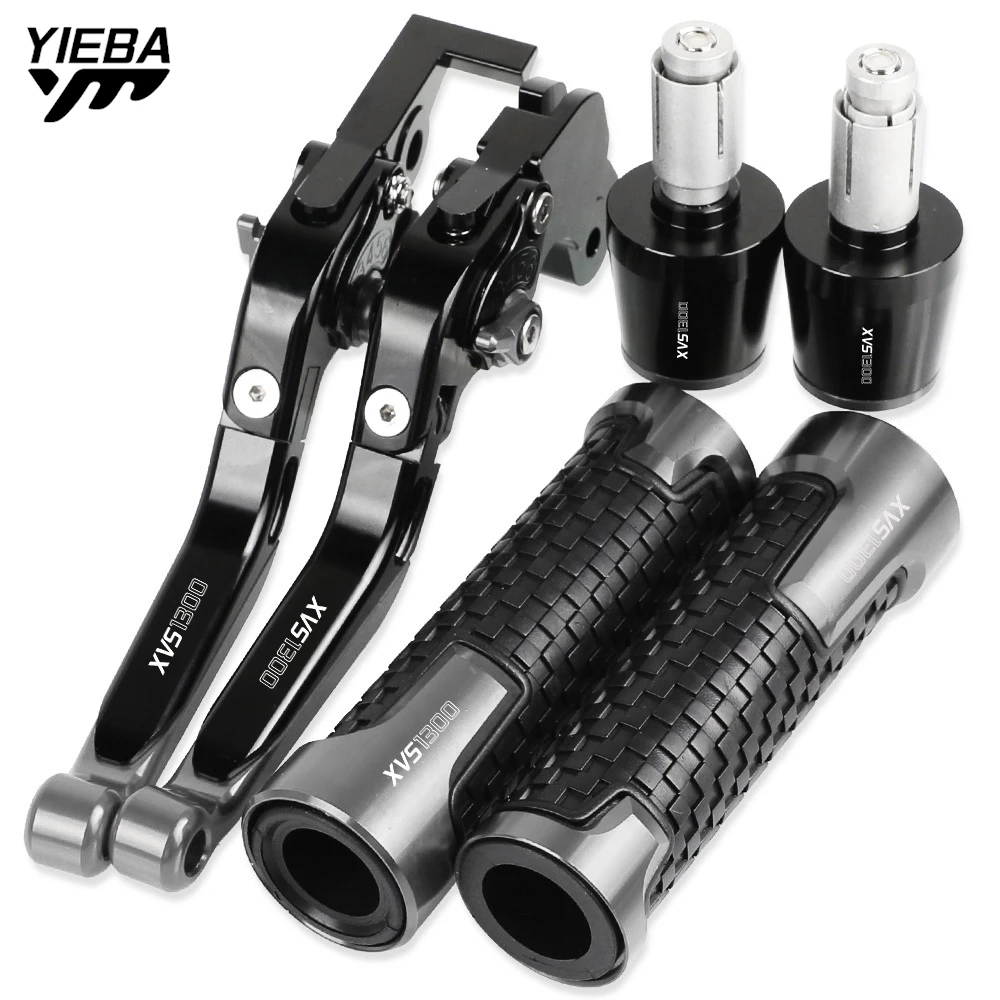 

XVS 1300 Motorcycle Aluminum Brake Clutch Levers Handlebar Hand Grips ends For YAMAHA XVS1300 STRYKER BULLET COWL 2015 2016