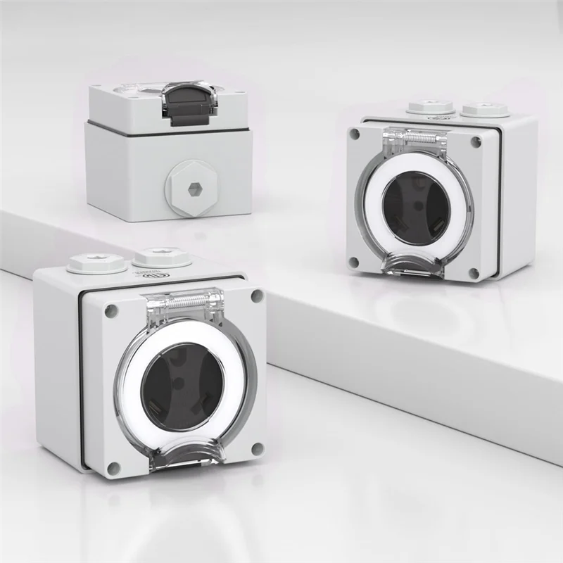 ABUI-30Amp صندوق مخرج طاقة، 125 فولت NEMA TT-30R وعاء خارجي مقاوم للغبار والعوامل الجوية للمركبات الكهربائية