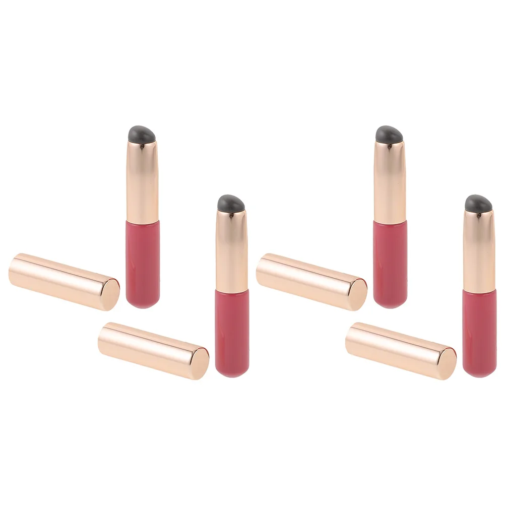 4 Pcs Lip Brush Applicator Metal Cap Concealer Wand Lipstick Gloss Women Portable Makeup Lip Gloss Applicator Tools