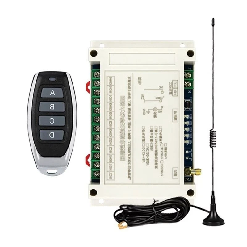 AC100V-400V 4CH Wireless Remote Control 30A Garage Doors Switch Relay LED Light Switch Lifting Equipment Controller 315M