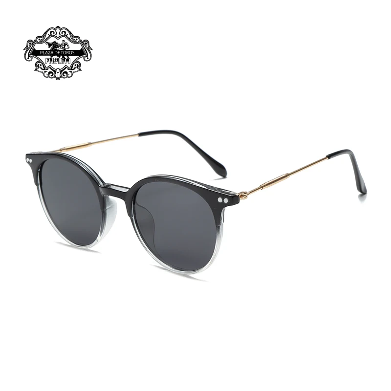 

Vintage Designer Black Gradient Sunglasses Men Round Fashion TR90 High Quality Outdoor Sun Glasses Man UV Protection Glasses