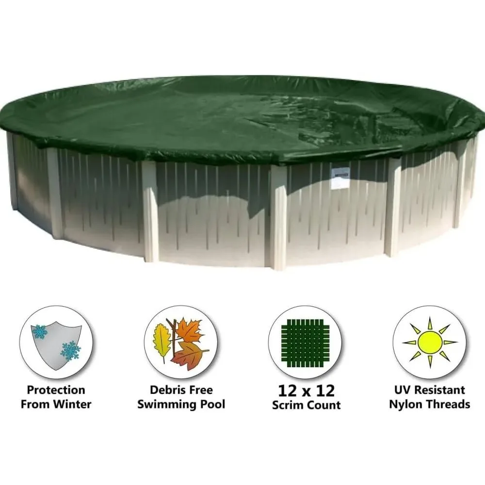 Winter Pool Cover for Round Above Ground Swimming Pools | Easy to Install, UV Protected, and Durable